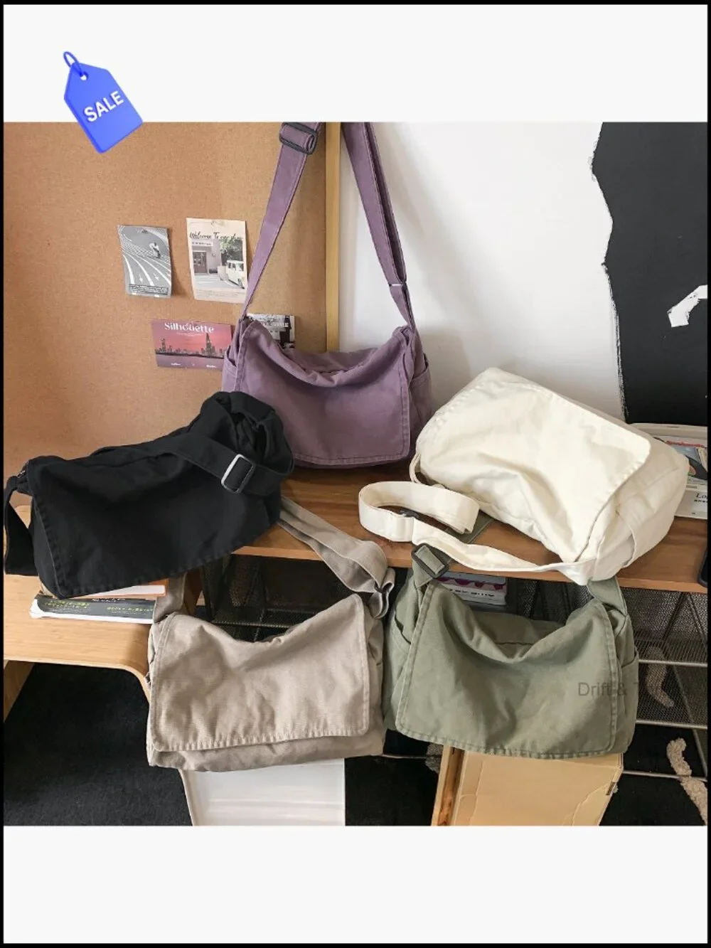 Canvas Messenger Bag Crossbody Shoulder Satchel Hobo for Work Travel